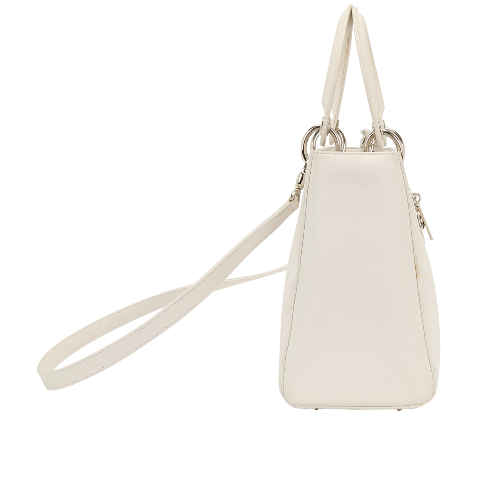Lady Dior, &pound;1,100, Handbags, White, Leather, Side view